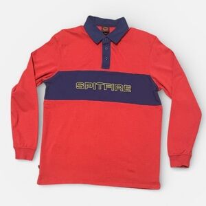 Men's Spitfire Rugby Polo Shirt Size M Skater Y2K 90's